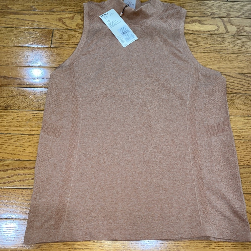 Calia  Focus Seamless Sleeveless Mock Neck Top Medium Women's Golf Dark‎ Orange